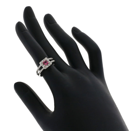 Ponte Vecchio Ring K18WG Silver Pink Tourmaline Diamond