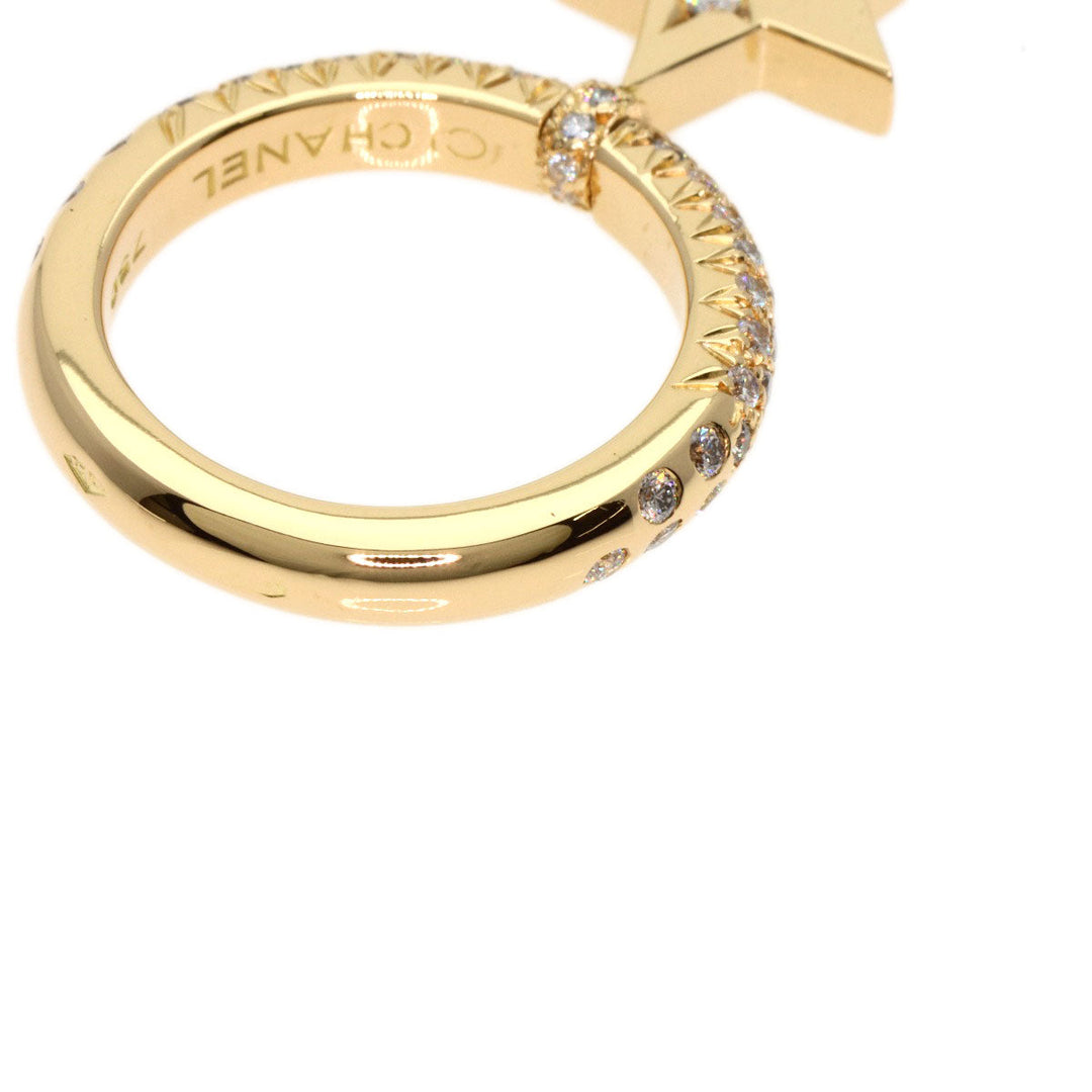 CHANEL Ring 18K Yellow Gold gold Comet Star Diamond #47