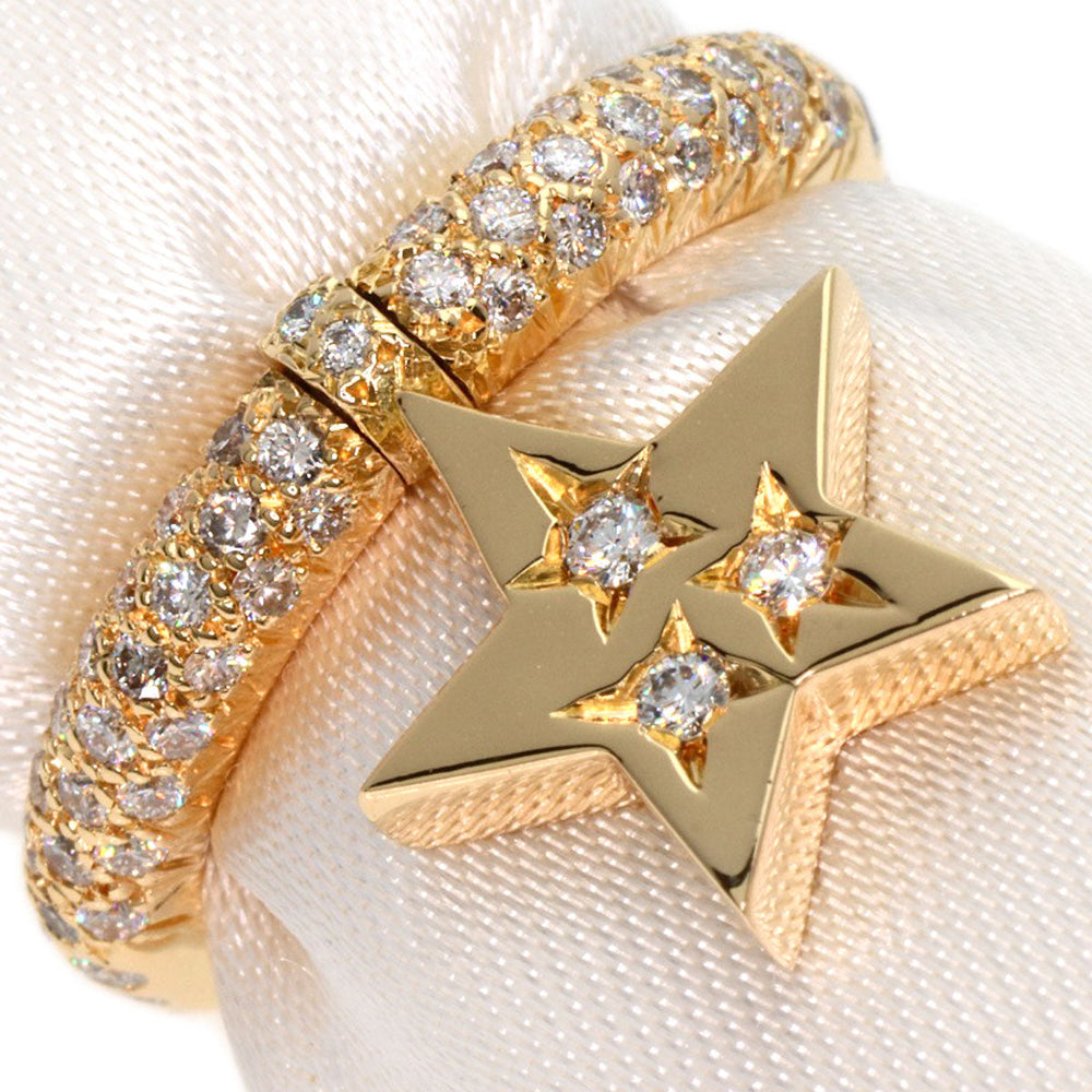 CHANEL Ring 18K Yellow Gold gold Comet Star Diamond #47