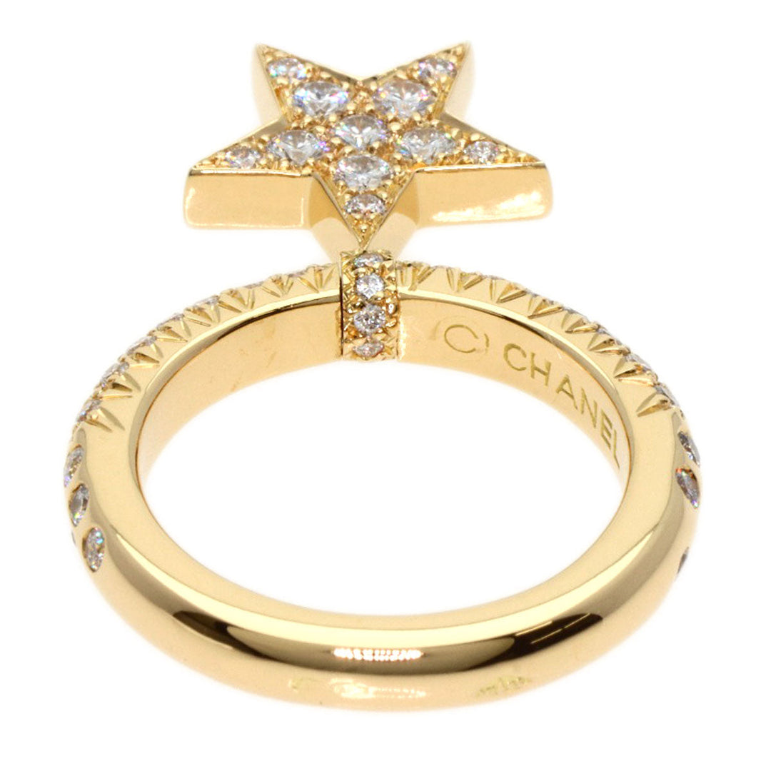 CHANEL Ring 18K Yellow Gold gold Comet Star Diamond #47