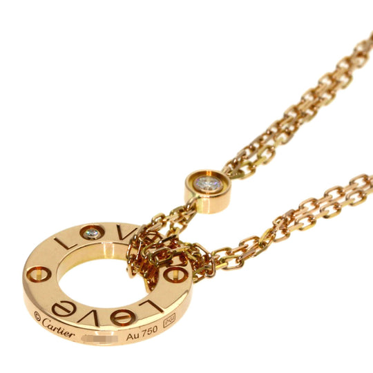 CARTIER Necklace 18K Pink Gold gold Love Circle Diamond