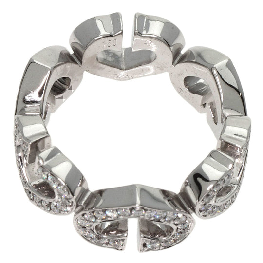 CARTIER Ring K18WG Silver C Heart Full Diamond #47