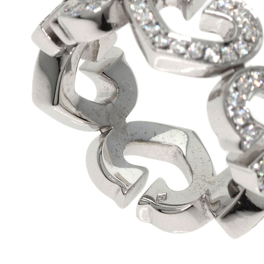 CARTIER Ring K18WG Silver C Heart Full Diamond #47