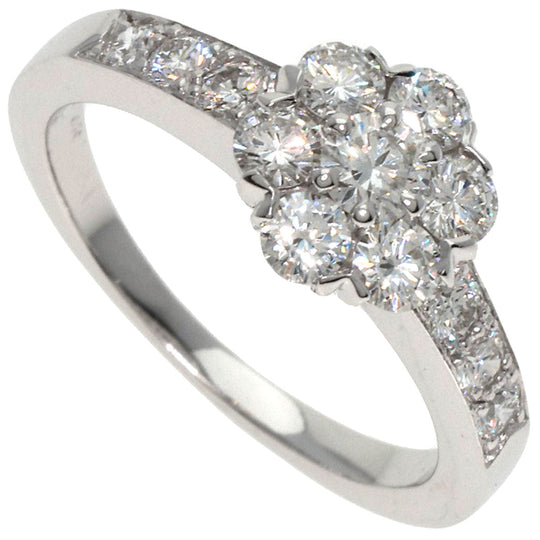 Van Cleef & Arpels Ring K18WG Silver Fleurette Diamond Women Used Authentic