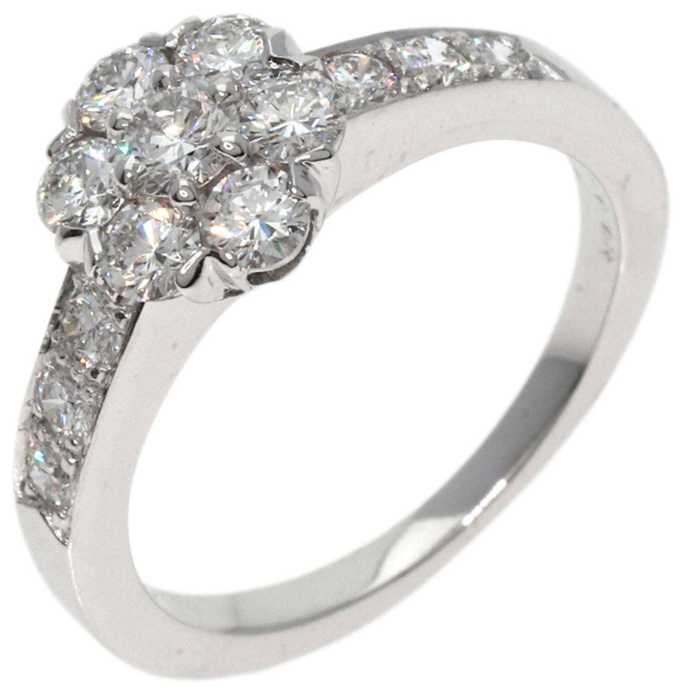 Van Cleef & Arpels Ring K18WG Silver Fleurette Diamond Women Used Authentic