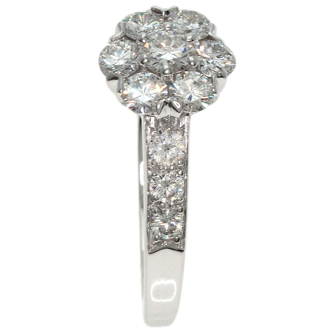 Van Cleef & Arpels Ring K18WG Silver Fleurette Diamond Women Used Authentic