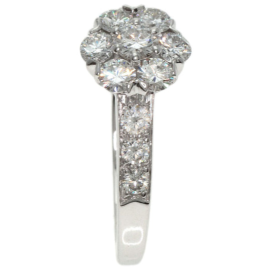 Van Cleef & Arpels Ring K18WG Silver Fleurette Diamond Women Used Authentic