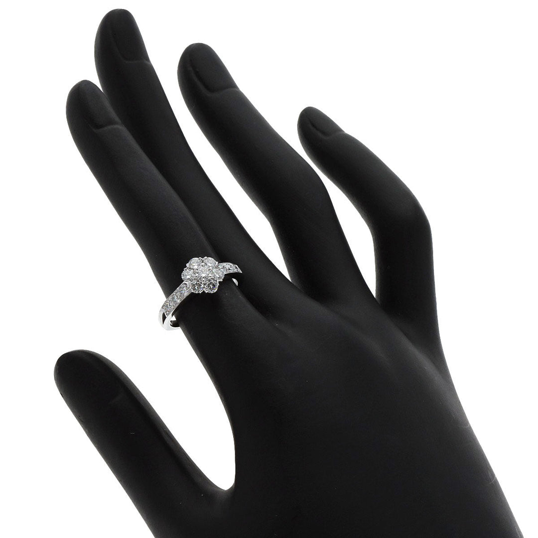 Van Cleef & Arpels Ring K18WG Silver Fleurette Diamond Women Used Authentic