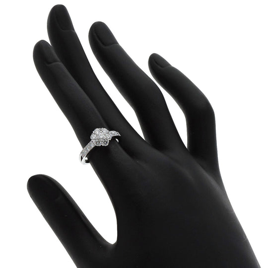 Van Cleef & Arpels Ring K18WG Silver Fleurette Diamond Women Used Authentic