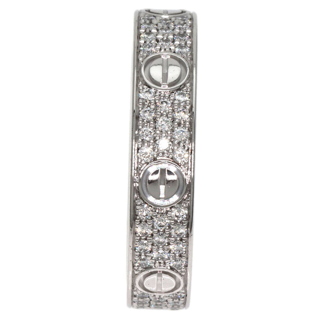 CARTIER Ring K18WG Silver Mini love ring pave diamond #50