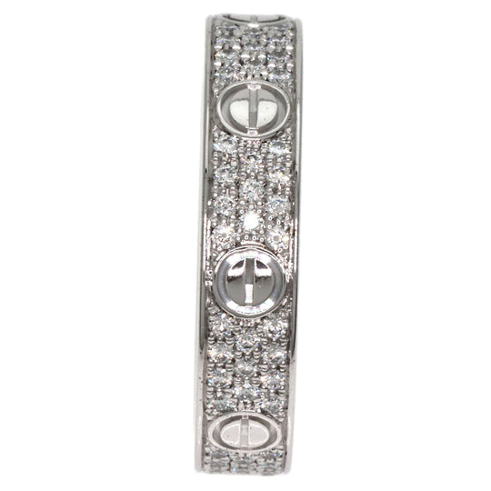CARTIER Ring K18WG Silver Mini love ring pave diamond #50