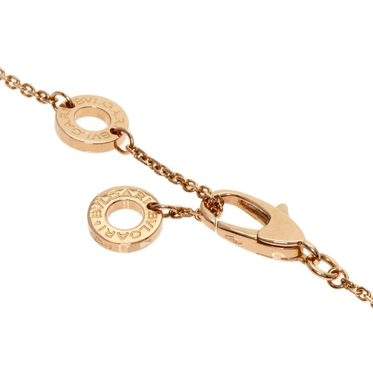 BVLGARI Necklace 18K Pink Gold gold Diva Dream Onyx 1P Diamond Women Used Authentic