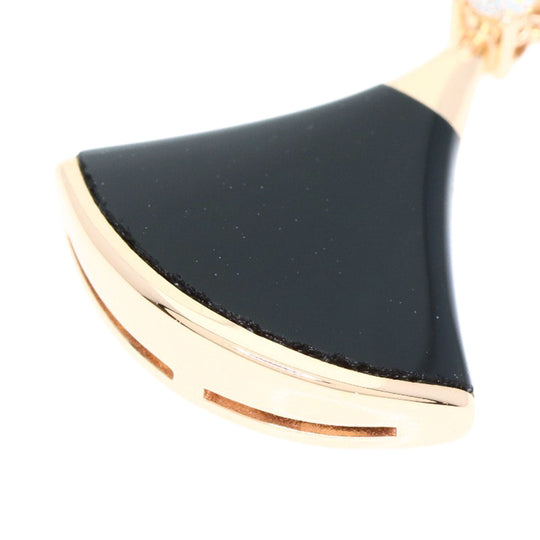 BVLGARI Necklace 18K Pink Gold gold Diva Dream Onyx 1P Diamond Women Used Authentic