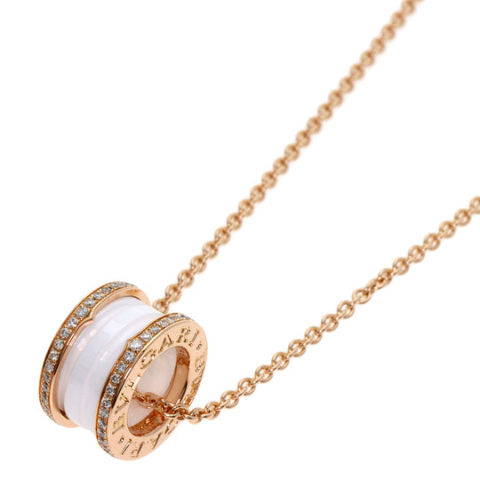 BVLGARI Necklace 18K Pink Gold gold B-zero1 B-zero One White Ceramic Diamond