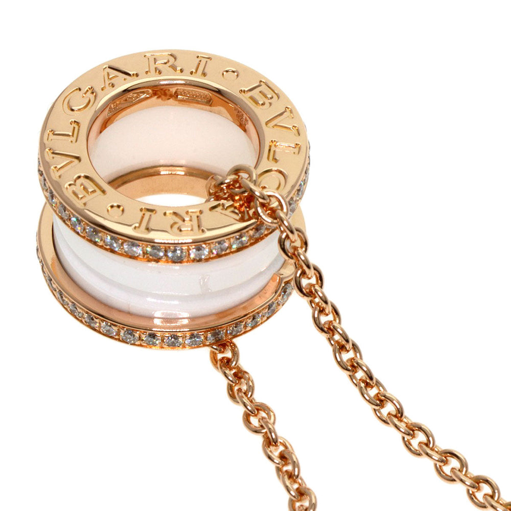 BVLGARI Necklace 18K Pink Gold gold B-zero1 B-zero One White Ceramic Diamond