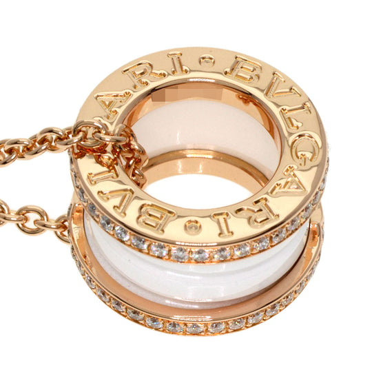 BVLGARI Necklace 18K Pink Gold gold B-zero1 B-zero One White Ceramic Diamond