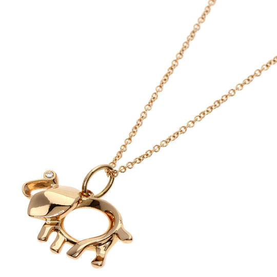 TIFFANY&Co. Necklace 18K Pink Gold gold Elephant motif 1P diamond Women Used Authentic