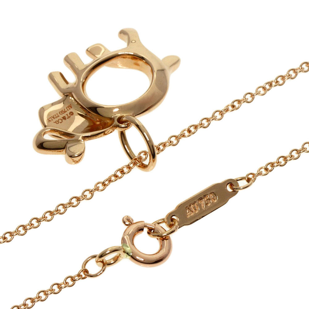 TIFFANY&Co. Necklace 18K Pink Gold gold Elephant motif 1P diamond Women Used Authentic