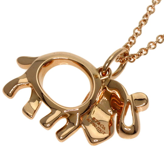 TIFFANY&Co. Necklace 18K Pink Gold gold Elephant motif 1P diamond Women Used Authentic