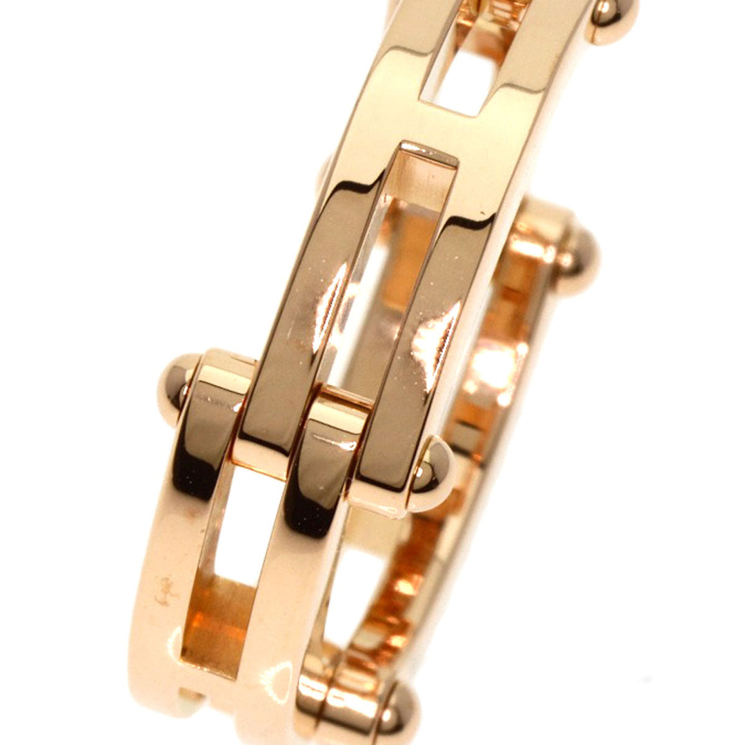 HERMES Ring 18K Pink Gold gold H logo diamond #52