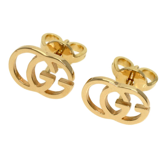GUCCI Pierce 18K Yellow Gold gold GG running studs Women Used Authentic