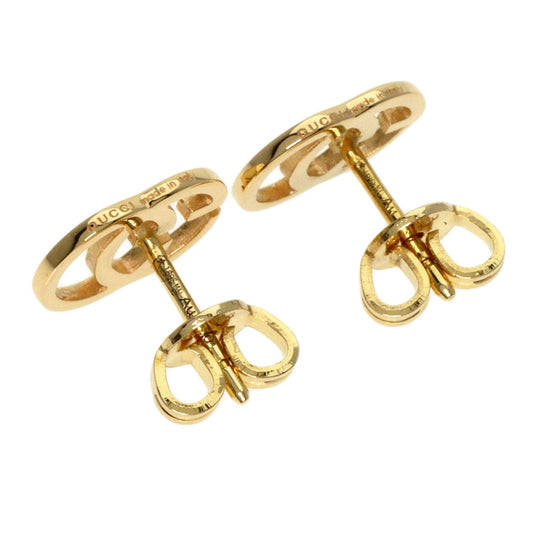 GUCCI Pierce 18K Yellow Gold gold GG running studs Women Used Authentic