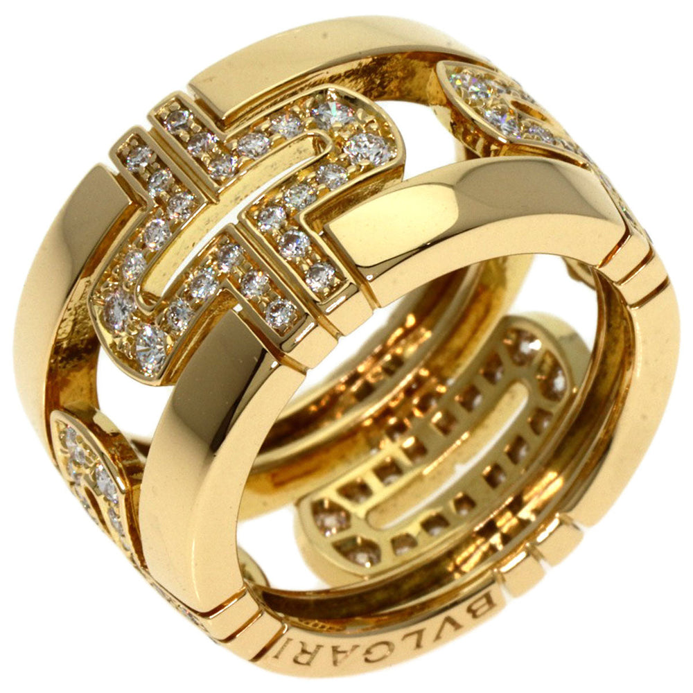 BVLGARI Ring 18K Yellow Gold gold Parentesi Open Diamond Large #49 Women Used Authentic