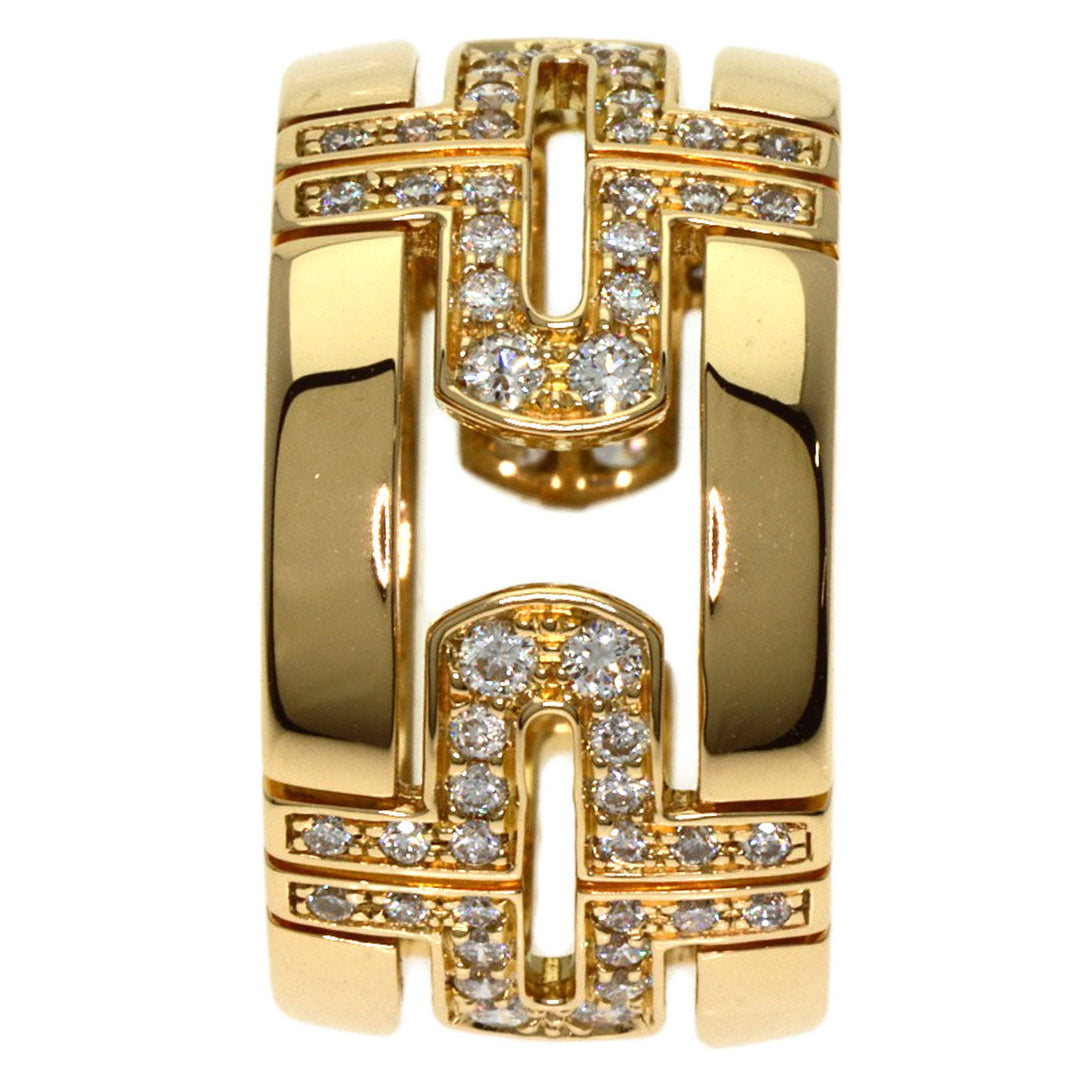 BVLGARI Ring 18K Yellow Gold gold Parentesi Open Diamond Large #49 Women Used Authentic