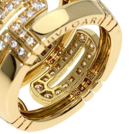 BVLGARI Ring 18K Yellow Gold gold Parentesi Open Diamond Large #49 Women Used Authentic