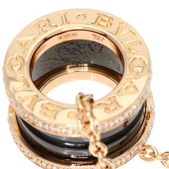 BVLGARI Necklace 18K Pink Gold gold B-zero1 B-zero One Black Ceramic Diamond