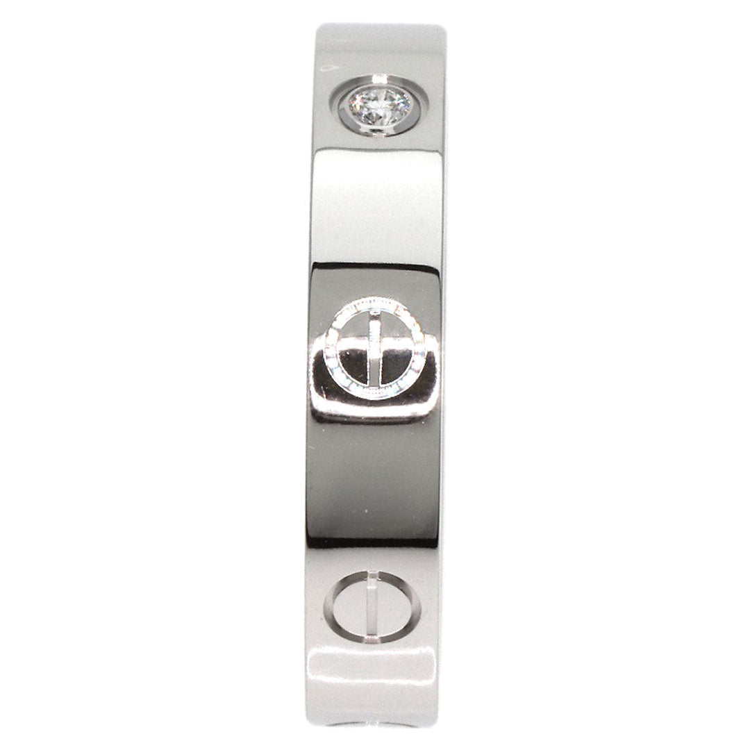 CARTIER Ring K18WG Silver Mini love ring 1P Diamond #58