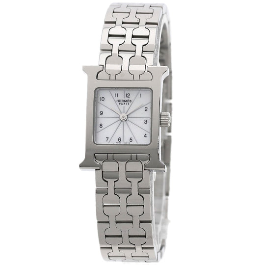 HERMES Watches Quartz HH1.110 Stainless Steel Silver H watch mini White shell dial