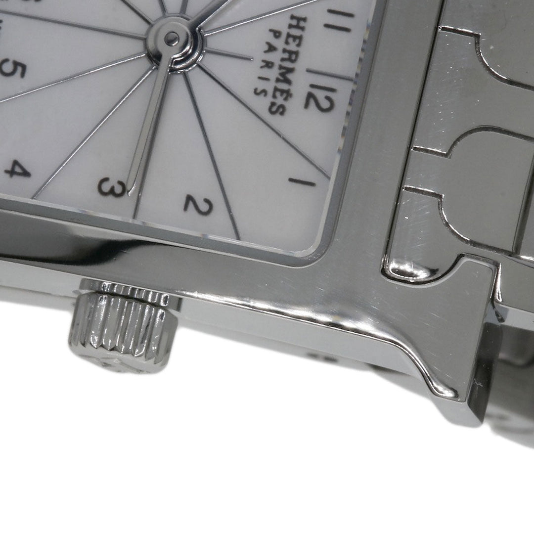 HERMES Watches Quartz HH1.110 Stainless Steel Silver H watch mini White shell dial