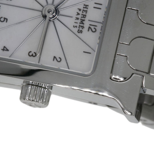 HERMES Watches Quartz HH1.110 Stainless Steel Silver H watch mini White shell dial