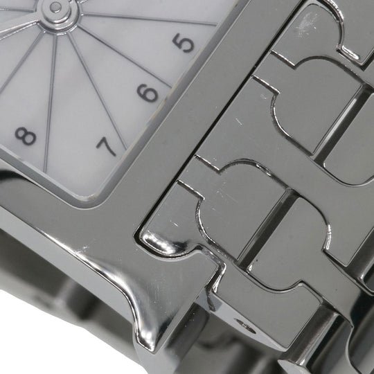 HERMES Watches Quartz HH1.110 Stainless Steel Silver H watch mini White shell dial