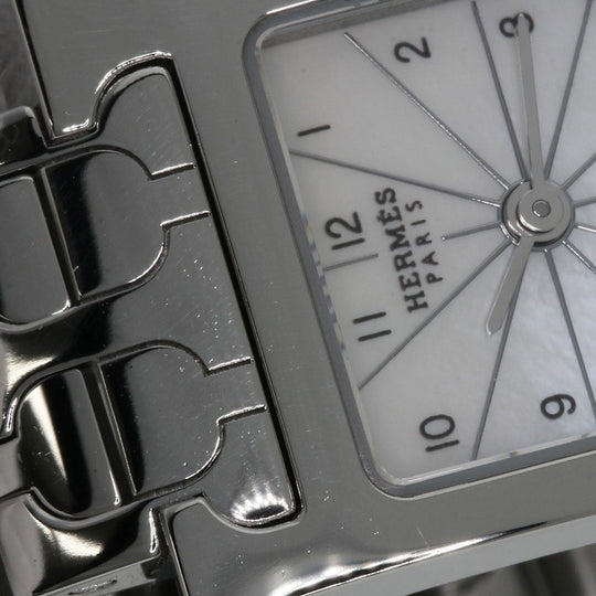 HERMES Watches Quartz HH1.110 Stainless Steel Silver H watch mini White shell dial