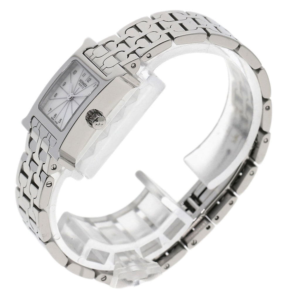 HERMES Watches Quartz HH1.110 Stainless Steel Silver H watch mini White shell dial