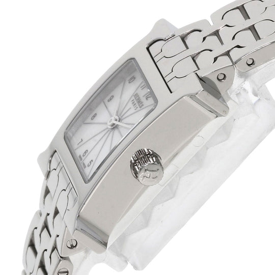 HERMES Watches Quartz HH1.110 Stainless Steel Silver H watch mini White shell dial
