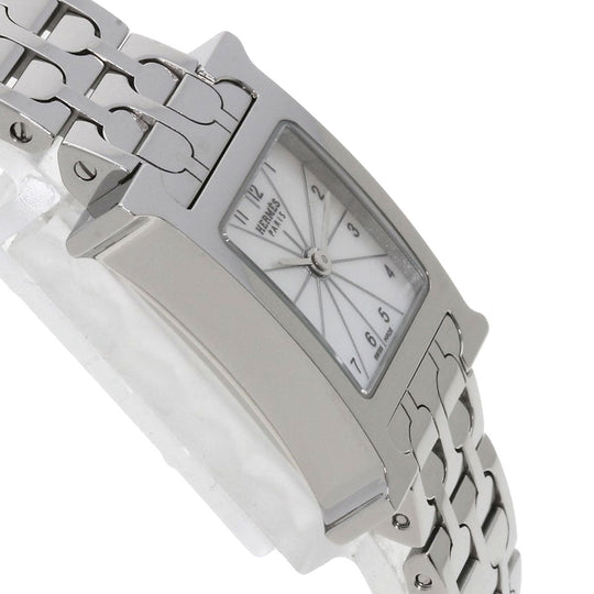 HERMES Watches Quartz HH1.110 Stainless Steel Silver H watch mini White shell dial