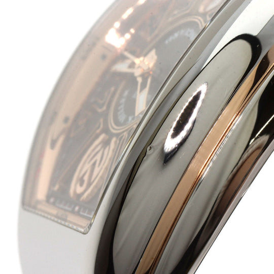 FRANCK MULLER Watches Mechanical Automatic V41SCDTSTGJ AC5N Stainless Steel, Leather Silver Vanguard black dial Women Used Authentic