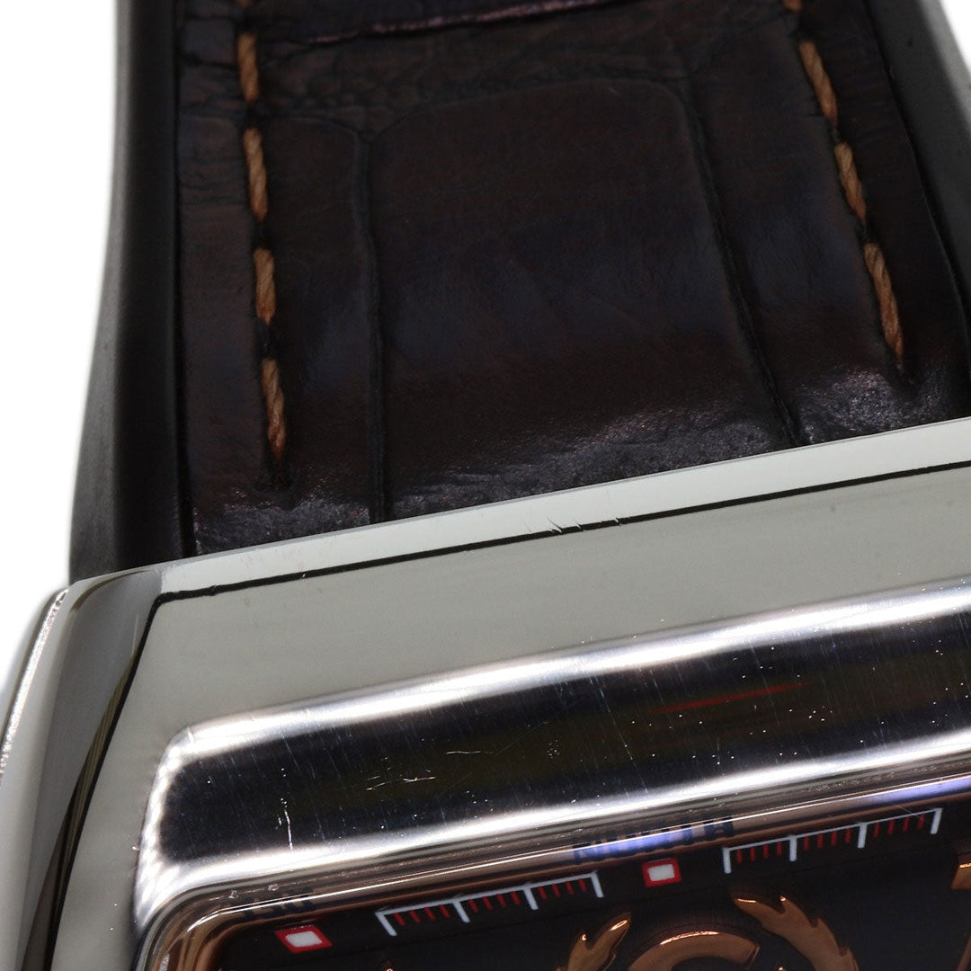 FRANCK MULLER Watches Mechanical Automatic V41SCDTSTGJ AC5N Stainless Steel, Leather Silver Vanguard black dial Women Used Authentic
