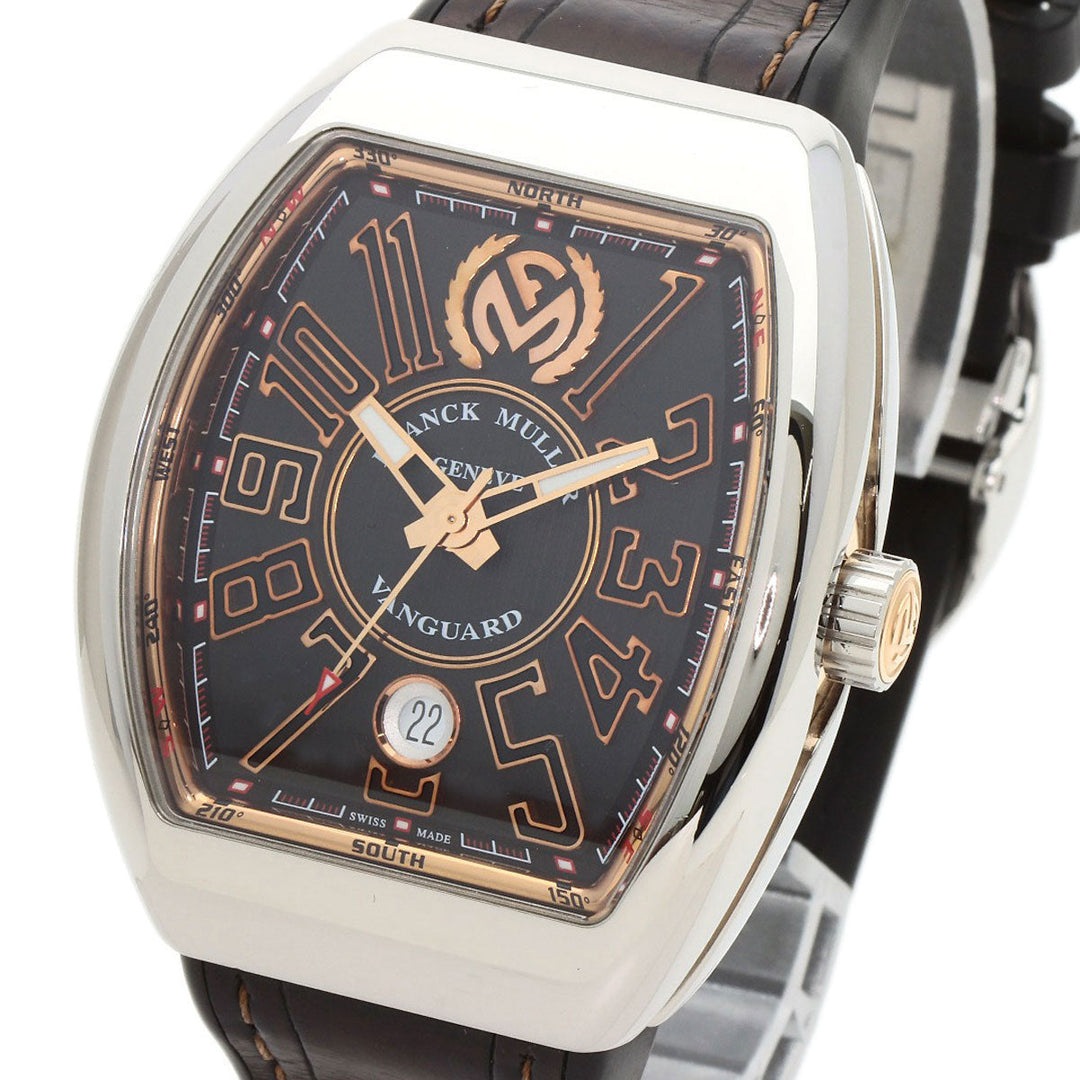 FRANCK MULLER Watches Mechanical Automatic V41SCDTSTGJ AC5N Stainless Steel, Leather Silver Vanguard black dial Women Used Authentic