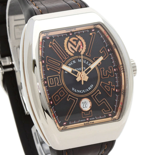 FRANCK MULLER Watches Mechanical Automatic V41SCDTSTGJ AC5N Stainless Steel, Leather Silver Vanguard black dial Women Used Authentic