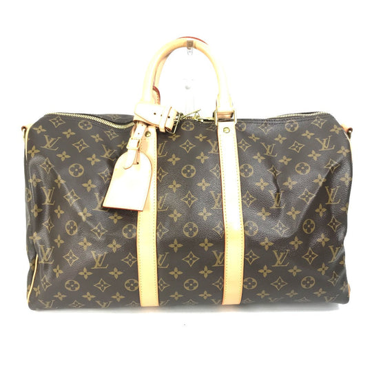 LOUIS VUITTON Boston Duffel bag ‚l41418 Monogram canvas Brown Travel Bag Shoulder Bag Handbag Keepall bandouliere45 Women Used Authentic