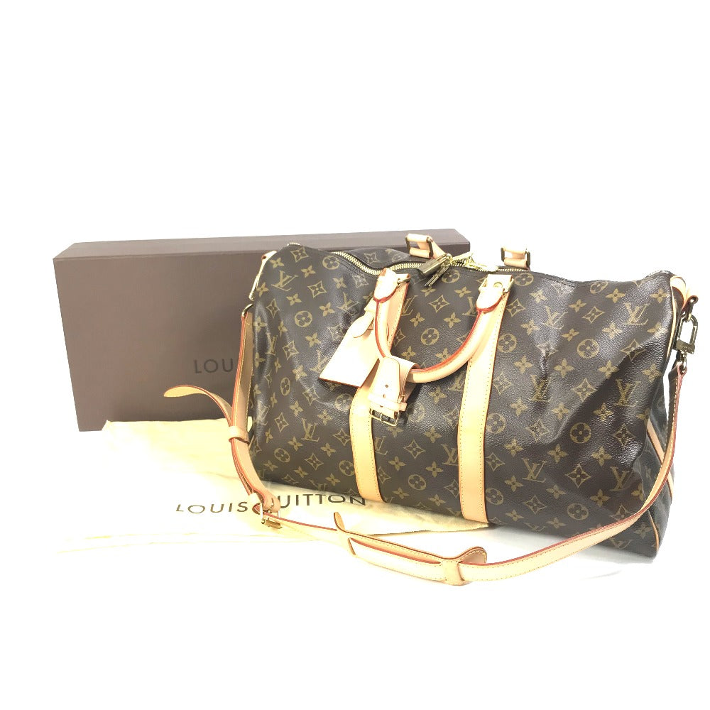 LOUIS VUITTON Boston Duffel bag ‚l41418 Monogram canvas Brown Travel Bag Shoulder Bag Handbag Keepall bandouliere45 Women Used Authentic