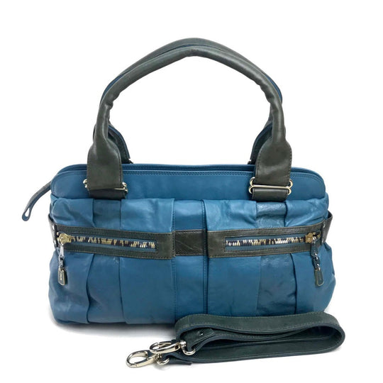 SEE BY CHLOE Handbag Leather, Patent Leather blue Day tripper Women Used Authentic
