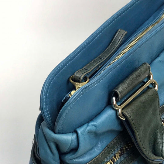 SEE BY CHLOE Handbag Leather, Patent Leather blue Day tripper Women Used Authentic