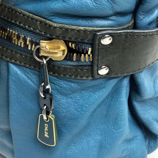 SEE BY CHLOE Handbag Leather, Patent Leather blue Day tripper Women Used Authentic