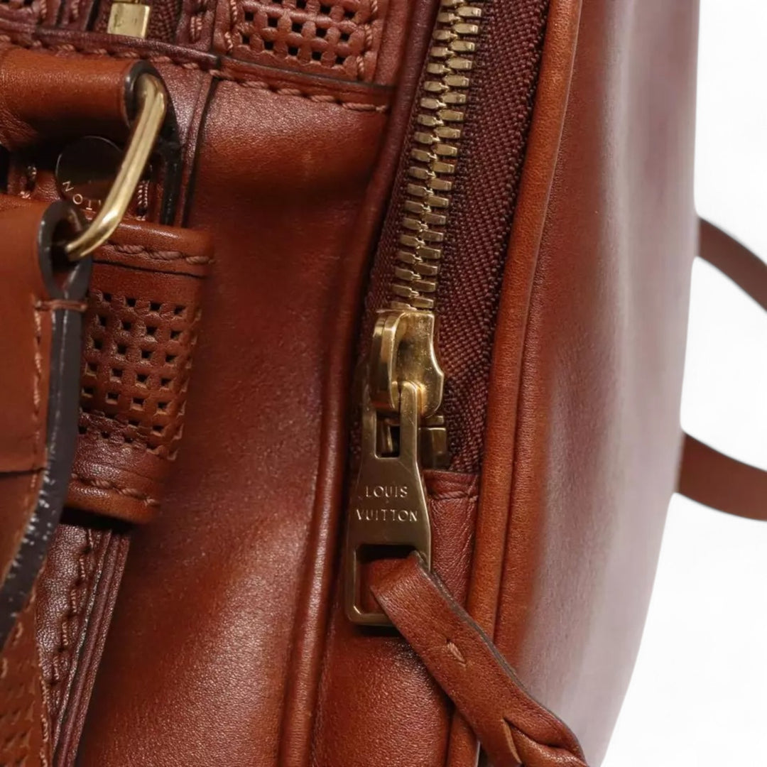 Louis Vuitton Cuir Bequia Trotteur GM Men's Leather Shoulder Bag Brown