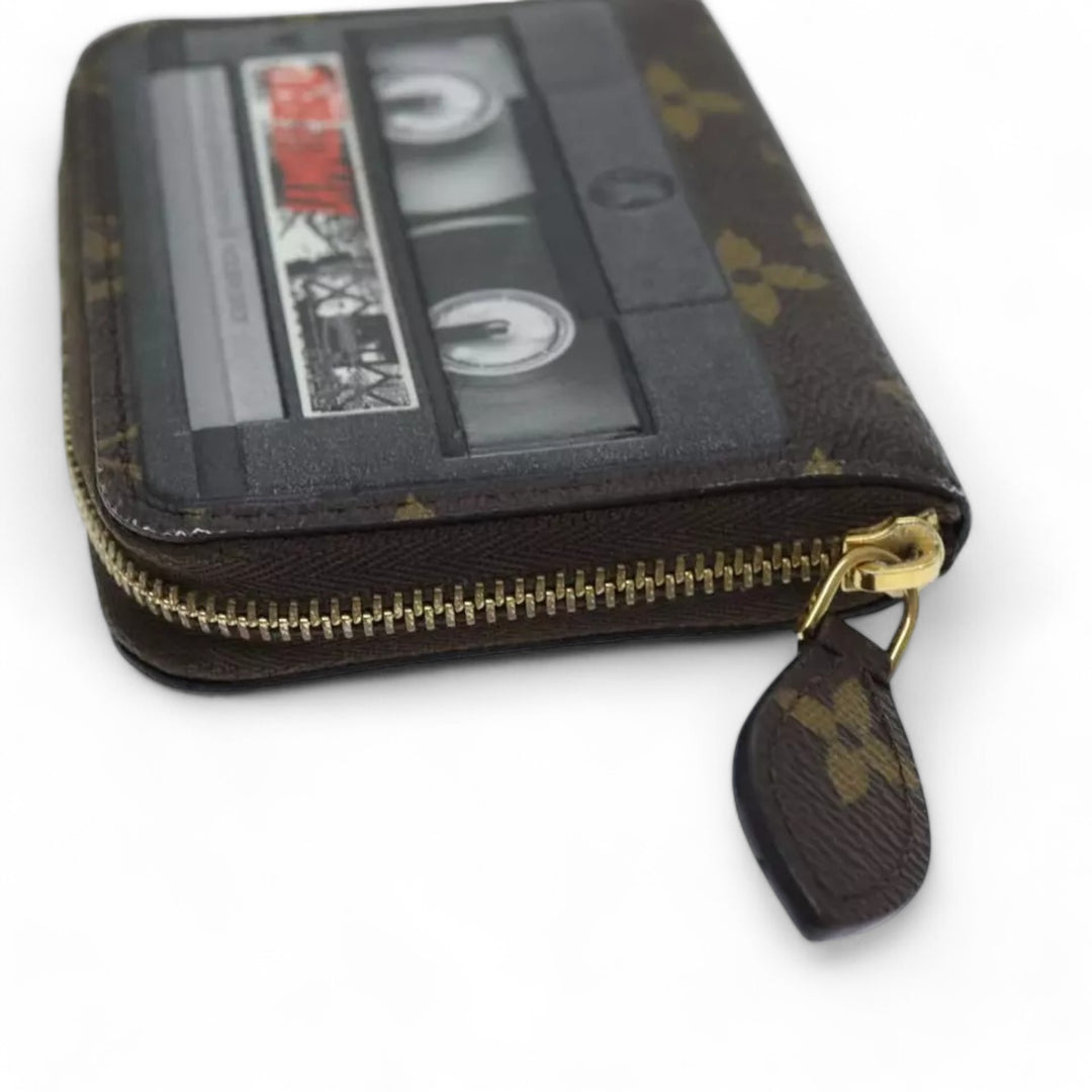 Louis Vuitton Monogram Zippy Coin Purse Wallet Brown Cassette Print
